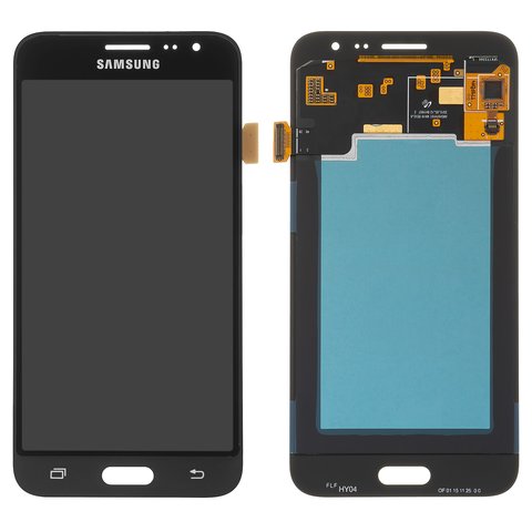 Дисплей для Samsung J320 Galaxy J3 2016 , чорний, без рамки, Оригінал переклеєне скло 
