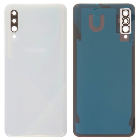 Задня панель корпуса для Samsung A307F DS Galaxy A30s, біла, із склом камери, prism crush white