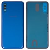 Задня панель корпуса для Samsung A505F/DS Galaxy A50, синя, із склом камери