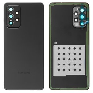 Задняя панель корпуса для Samsung A725 Galaxy A72, черная, со стеклом камеры