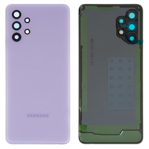 Задня панель корпуса для Samsung A325 Galaxy A32, фіолетова, із склом камери