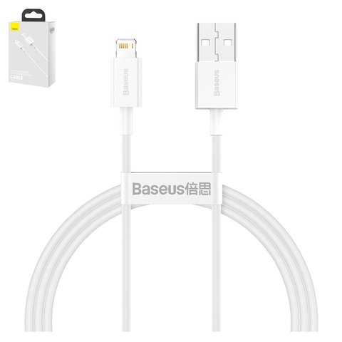 USB кабель Baseus Superior, USB тип A, Lightning, 100 см, 2,4 А, білий, #CALYS A02