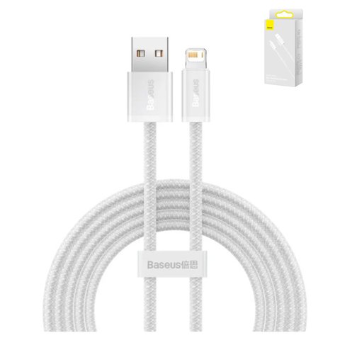 USB кабель Baseus Dynamic Series, USB тип A, Lightning, 100 см, 2,4 А, білий, #CALD000402