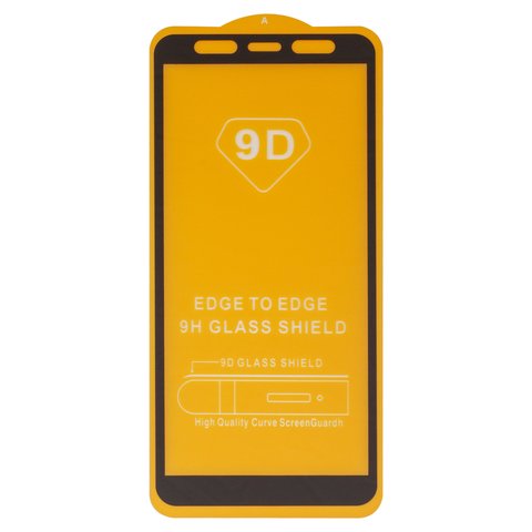 Захисне скло для Samsung A750 Galaxy A7 2018 , сумісне з чохлом, Full Glue, без упаковки , чорний, шар клею нанесений по всій поверхні