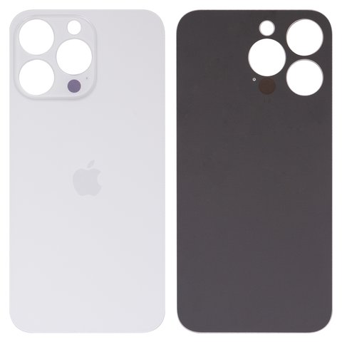 Задня панель корпуса для iPhone 13 Pro, срібляста, біла, не потрібно знімати скло камери, Original PRC , Silver, big hole