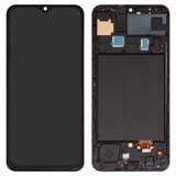 Дисплей для Samsung A305F/DS Galaxy A30, A505F/DS Galaxy A50, A507F/DS Galaxy A50s, чорний, з широким обідком, з рамкою, Сopy, (TFT)