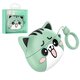 Гарнітура Hoco EW48, бездротова, зелена, біла, з силіконовим чохлом, mint cat, #6942007610001