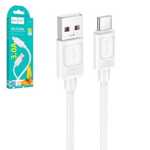 USB кабель Hoco X122, USB тип C, USB тип A, 100 см, 3 A, белый, #6942007662239