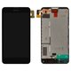 LCD compatible with Nokia 630 Lumia Dual Sim, 635 Lumia, (black, with frame)