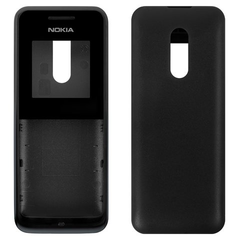Housing compatible with Nokia 105, High Copy, black, front and back panel 