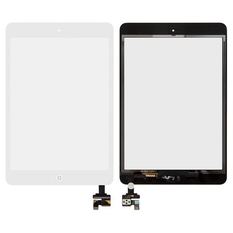 Touchscreen compatible with iPad Mini, iPad Mini 2 Retina, with IC, with HOME button, white 