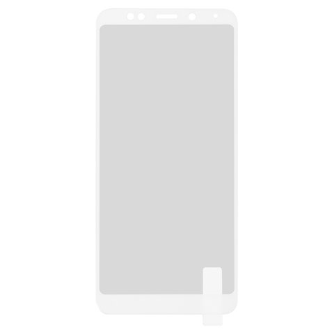 Tempered Glass Screen Protector All Spares compatible with Xiaomi Redmi 5 Plus, 0,26 mm 9H, Full Glue, compatible with case, white, the layer of glue is applied to the entire surface of the glass 