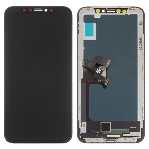 Pantalla LCD puede usarse con iPhone X, negro, con marco, AAA, Tianma, TFT 