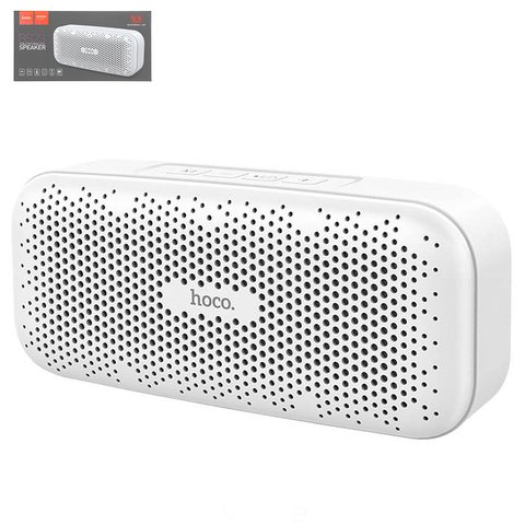 Portable Wireless Speaker Hoco BS23, white, with micro USB cable Type B 