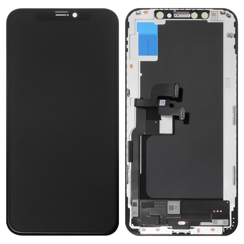 LCD compatible with iPhone XS, black, with frame, HC, OLED , imisu OEM soft 