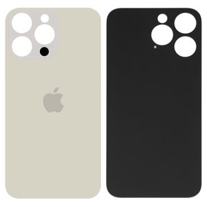 Housing Back Cover compatible with iPhone 14 Pro Max, golden, no need to remove the camera glass, big hole 