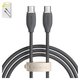USB Cable Baseus Jelly Liquid Silica Gel, (2xUSB type-C, 120 cm, 100 W, black) #CAGD030001