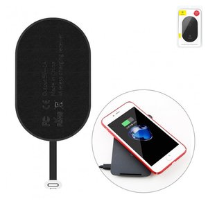 Адаптер Baseus Microfiber Wireless, для безпровідної зарядки телефона, Lightning для Apple, чорний, WXTE A01 