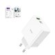 Mains Charger Hoco C113A, (65 W, Power Delivery (PD), white, 2 outputs, GaN) #6931474790910
