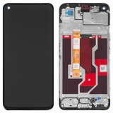 LCD compatible with Oppo A36, A76, (black, with frame, Original (PRC), PESM10, CPH2375, BV066G3M-L01-MB00)
