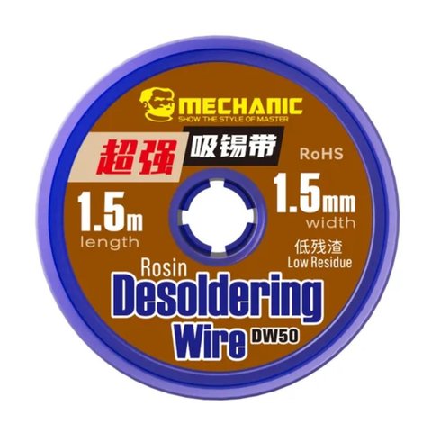 Malla para desoldar Mechanic DW50 1515, Ancho  1.5 mm, L  1.5 m