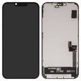 Pantalla LCD puede usarse con iPhone 14 Plus, negro, con marco, HC, (OLED), OEM hard