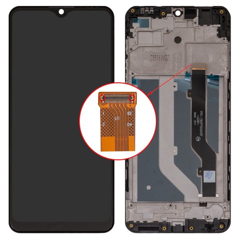 Pantalla LCD puede usarse con ZTE Blade 20 Smart, negro, con marco, High Copy, V2050