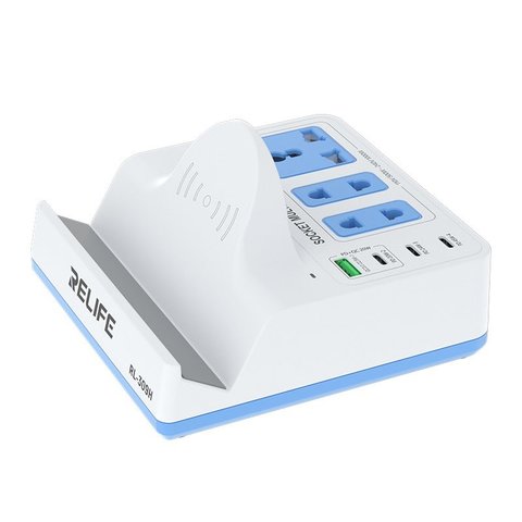 Mains Charger RELIFE RL 309H, 72 W, Wireless Charge, Quick Charge, Power Delivery PD , with socket, 4 output 