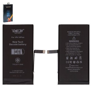 Аккумулятор Deji для Apple iPhone 14 Plus, Li ion, 3.86 В, 4810 мАч, повышенная ёмкость, без ошибки, decode battery