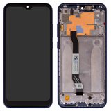 LCD compatible with Xiaomi Redmi Note 8T, (dark blue, without logo, with frame, Copy, with wide edge, M1908C3XG)