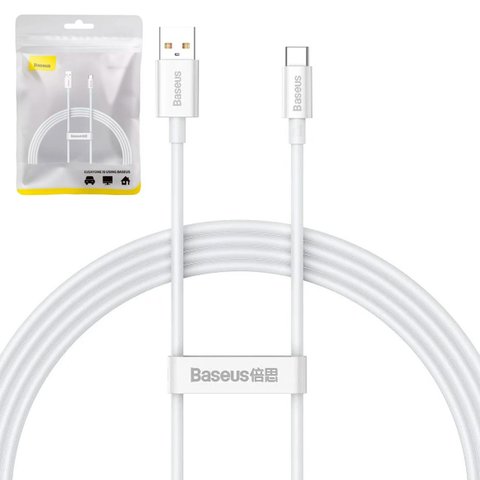 USB кабель Baseus Superior, USB тип C, USB тип A, 150 см, 100 Вт, белый, #P10320102214 02