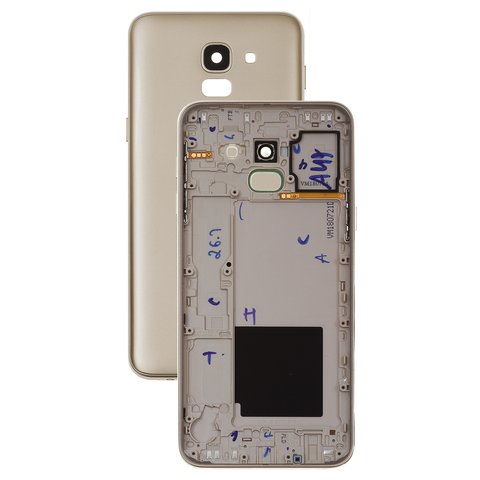 Housing Back Cover compatible with Samsung J600F Galaxy J6, golden 