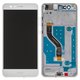 LCD compatible with Huawei P10 Lite, (white, with frame, Original (PRC), WAS-L21/WAS-LX1/WAS-LX1A)