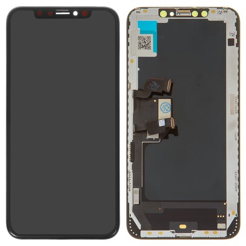 LCD compatible with iPhone XS Max, (black, with frame, AAA, (OLED), ZY OEM  hard) - GsmServer
