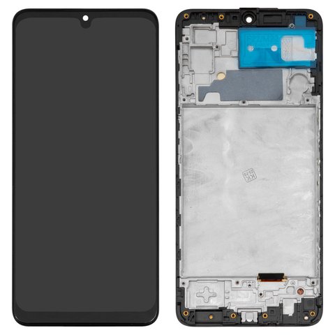 LCD compatible with Samsung M225 Galaxy M22, black, with frame, High Copy, with wide edge, OLED