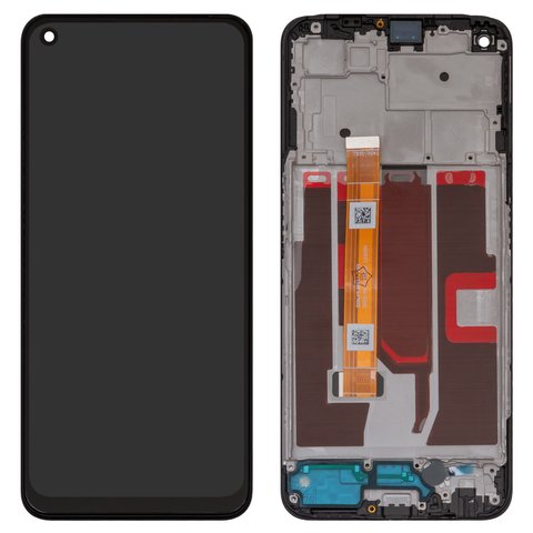 LCD compatible with Oppo A54 5G, A74 5G, A93 5G, black, with frame, High Copy, CPH2195, OPG02, CPH2197, CPH2263, PCGM00, PEHM00, PEHT00