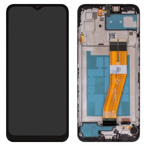 LCD compatible with Samsung A035F Galaxy A03, black, with frame, Box  