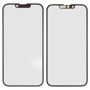 Vidrio de carcasa puede usarse con iPhone 14, con película OCA, negro