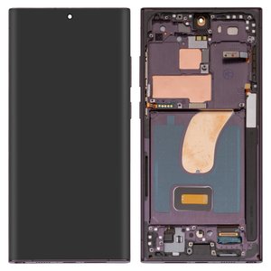 Pantalla LCD puede usarse con Samsung S918 Galaxy S23 Ultra, negro, con marco, original vidrio reemplazado 