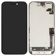 Pantalla LCD puede usarse con iPhone 16, negro, con marco, vidrio reemplazado