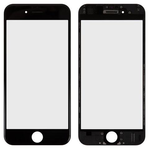 Скло корпуса для iPhone 6, з рамкою, з ОСА плівкою, чорне
