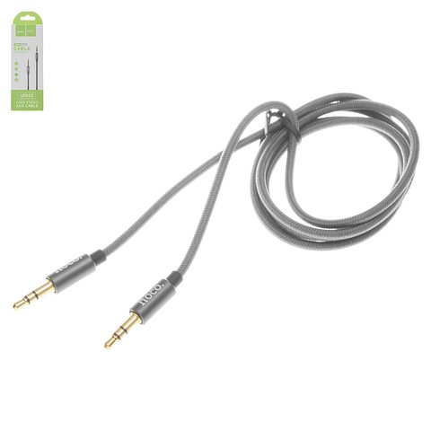 AUX кабель Hoco UPA03, TRS 3.5 мм, 100 см, сірий, в нейлоновому обплетенні, TRS 3,5 мм до TRS 3,5 мм, #6957531051565