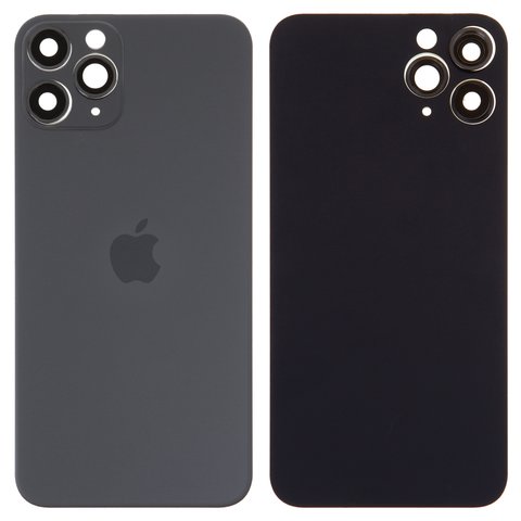 Задняя панель корпуса для iPhone 11 Pro, серая, со стеклом камеры, small hole, matte space gray