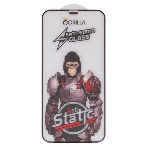 Защитное стекло для Apple iPhone 12, iPhone 12 Pro, совместимо с чехлом, Full Glue, Anti Static, черный, gorilla