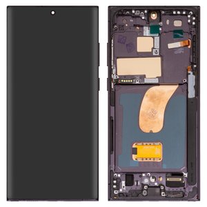 Дисплей для Samsung S918 Galaxy S23 Ultra, черный, с рамкой, High Copy, OLED 