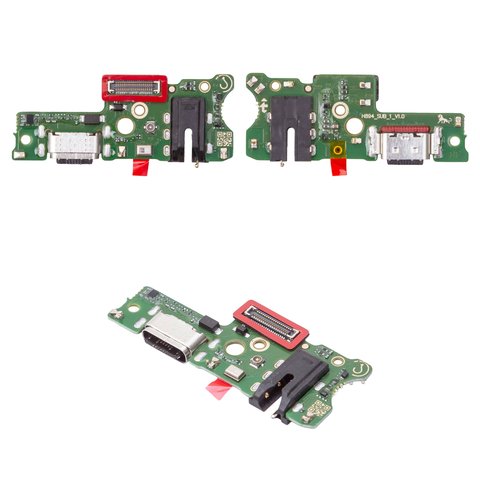 Шлейф для Tecno Pova 5 LH7n ; Infinix Note 30 X6833, X6716 , конектора зарядки, з компонентами, High Copy, плата зарядки