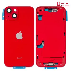 Корпус для iPhone 14, красный, с держателем SIM карты, с боковыми кнопками, Original PRC , EU version