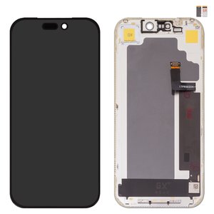 Дисплей для iPhone 17 Pro, черный, с рамкой, HC, OLED , GX OEM hard