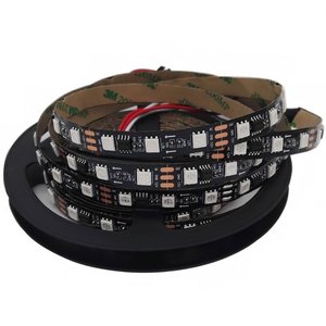 Светодиодная лента RGB SMD5050, WS2811 (черная, c управлением, IP20, 12 В, 60 диодов/м, 5 м) Светодиодная лента RGB SMD5050, WS2811 (черная, c управлением, IP20, 12 В, 60 диодов/м, 5 м)