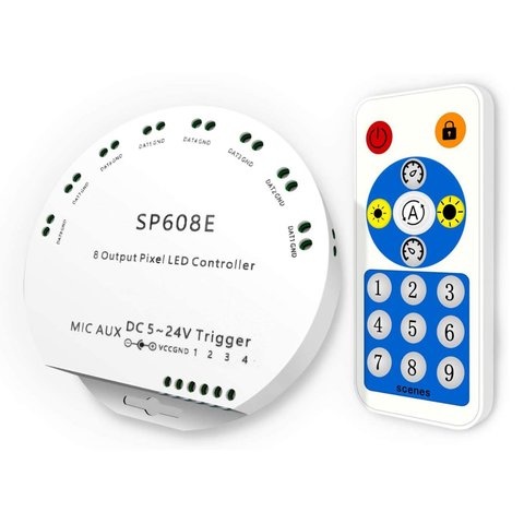 Светодиодный контроллер SP608Е музыкальний , автономный 4096 пкс, 5 24 В, Bluetooth 